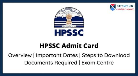 HPSSSB Admit Card 2022: Login & Download .